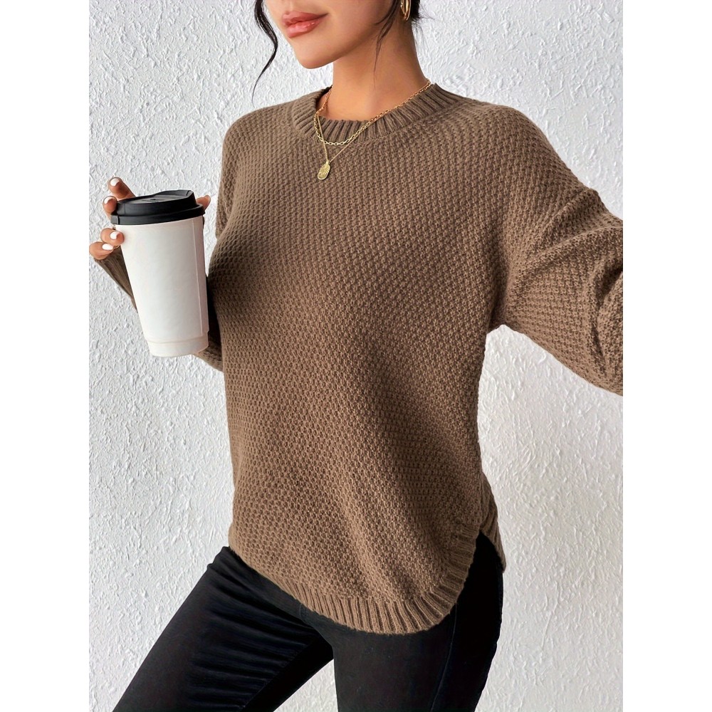 Women'S Crew Neck Pullover Sweater