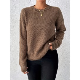Women'S Crew Neck Pullover Sweater