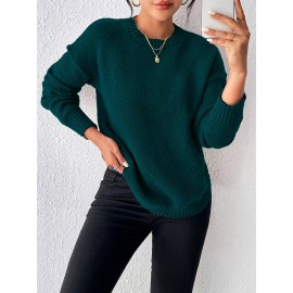 Women'S Crew Neck Pullover Sweater