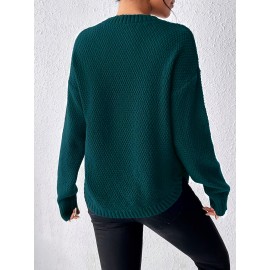 Women'S Crew Neck Pullover Sweater