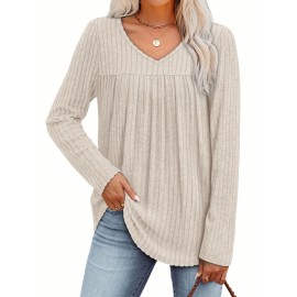 Women's 3pcs V-Neck Sweater Set - Lightweight Layering Shirts with  (No Bulk), Beige/Olive /Black Solid Color Tops | Machine Washable All-Season Blouses for Casual & Semi-Formal Outfits, 95% /5% Spandex Wear