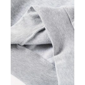 1pc Women's Casual Crew Neck Sweatshirt, Cozy Women's Snowman & Snowflake Print Long Sleeve Pullover for Autumn/ Winter, Grey Sweatshirt