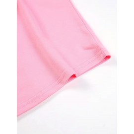 Women'S Red Cartoon Rooster & Stars Print T-Shirt - Loose Fit Crew Neck Short Sleeve, Breathable Summer Top with & Pink Rooster Design, Casual & Party Wear, Machine Washable Soft Everyday Shirt for Women