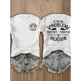 Fashion Letter Anime Print Women's Round Neck Pure T-Shirt, Simple Design Comfortable Breathability for Casual Wear Versatile Natural Style Summer Party Essential Local Shipping, Japanese Style Clothes Women