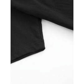 Fashion Letter Anime Print Women's Round Neck Pure T-Shirt, Simple Design Comfortable Breathability for Casual Wear Versatile Natural Style Summer Party Essential Local Shipping, Japanese Style Clothes Women