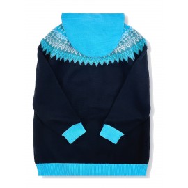 Plus Size, 2D FLAT PATTERN Soft Jacquard Glacier Snow Mountain Hooded Cardigan, Elegant, Fashionable, Comfortable, Casual And Retro Hooded Coat